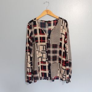 Sanctuary long sleeve chiffon top size L.